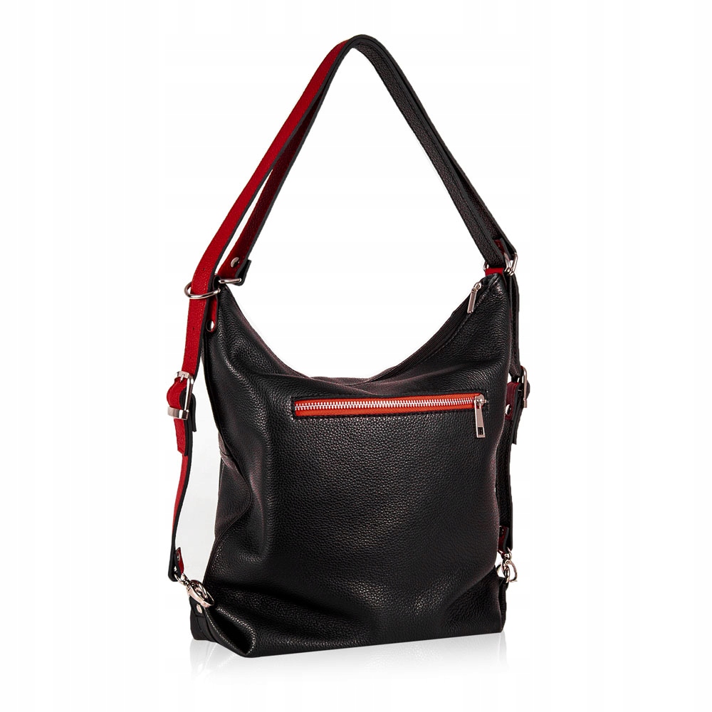 SKÓRZANY PLECAK TORBA DAMSKA 2W1 WOREK SHOPPER A4 Marka inna