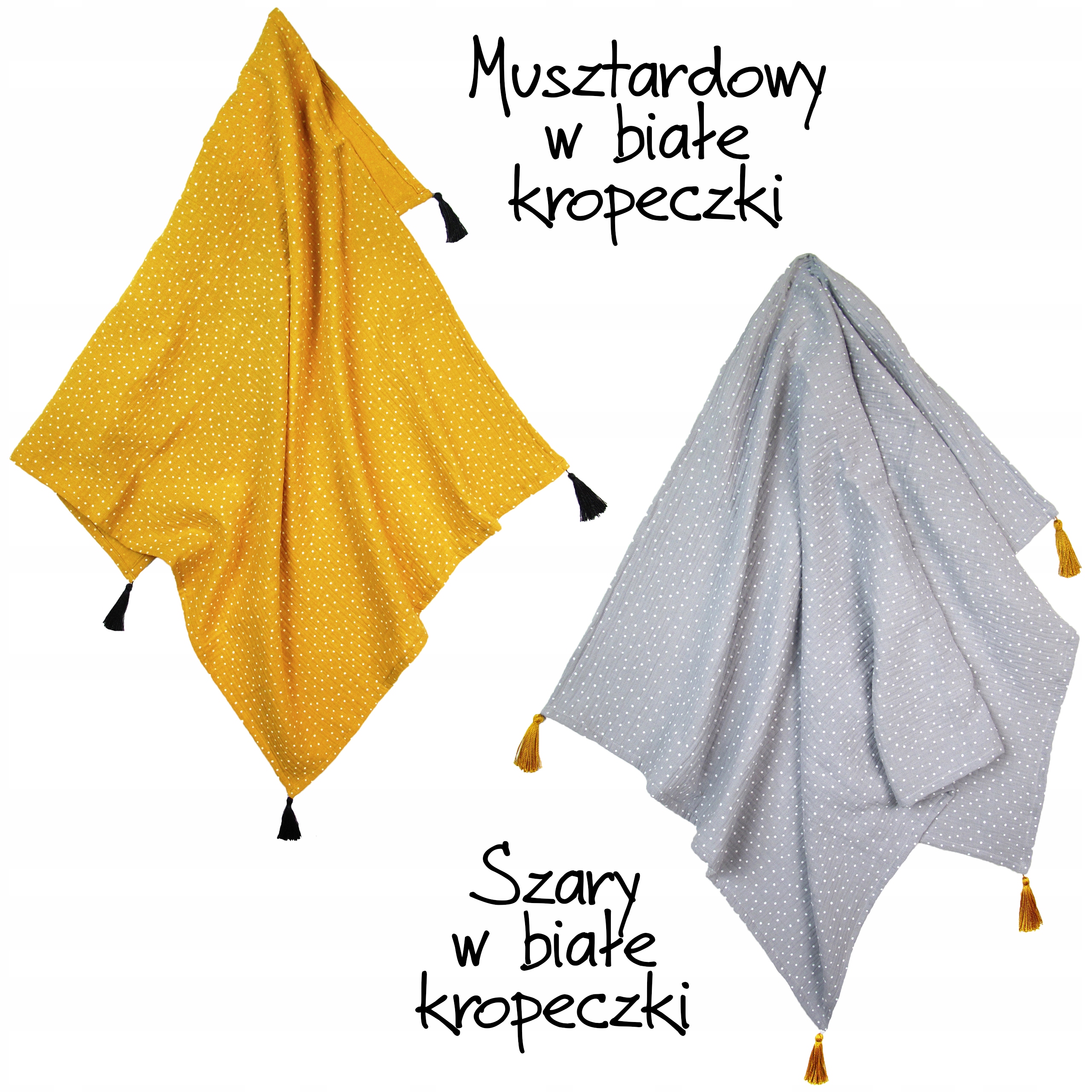 MUŚLINOWY Otulacz __ Frędzelki __ Kocyk 65x95 LUX Płeć chłopcy dziewczynki