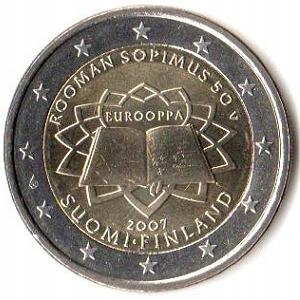2 euro okoliczn. Finlandia 2007 Traktaty Rzymskie