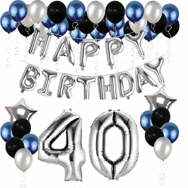 

Balony Zestaw na czterdziestkę cyfra 40 urodziny