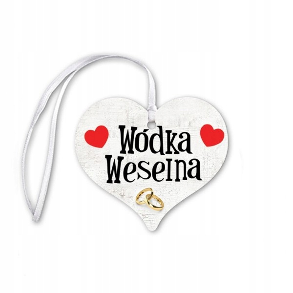 

Ślub serca czerwone - zawieszka na wódkę 20 sztuk