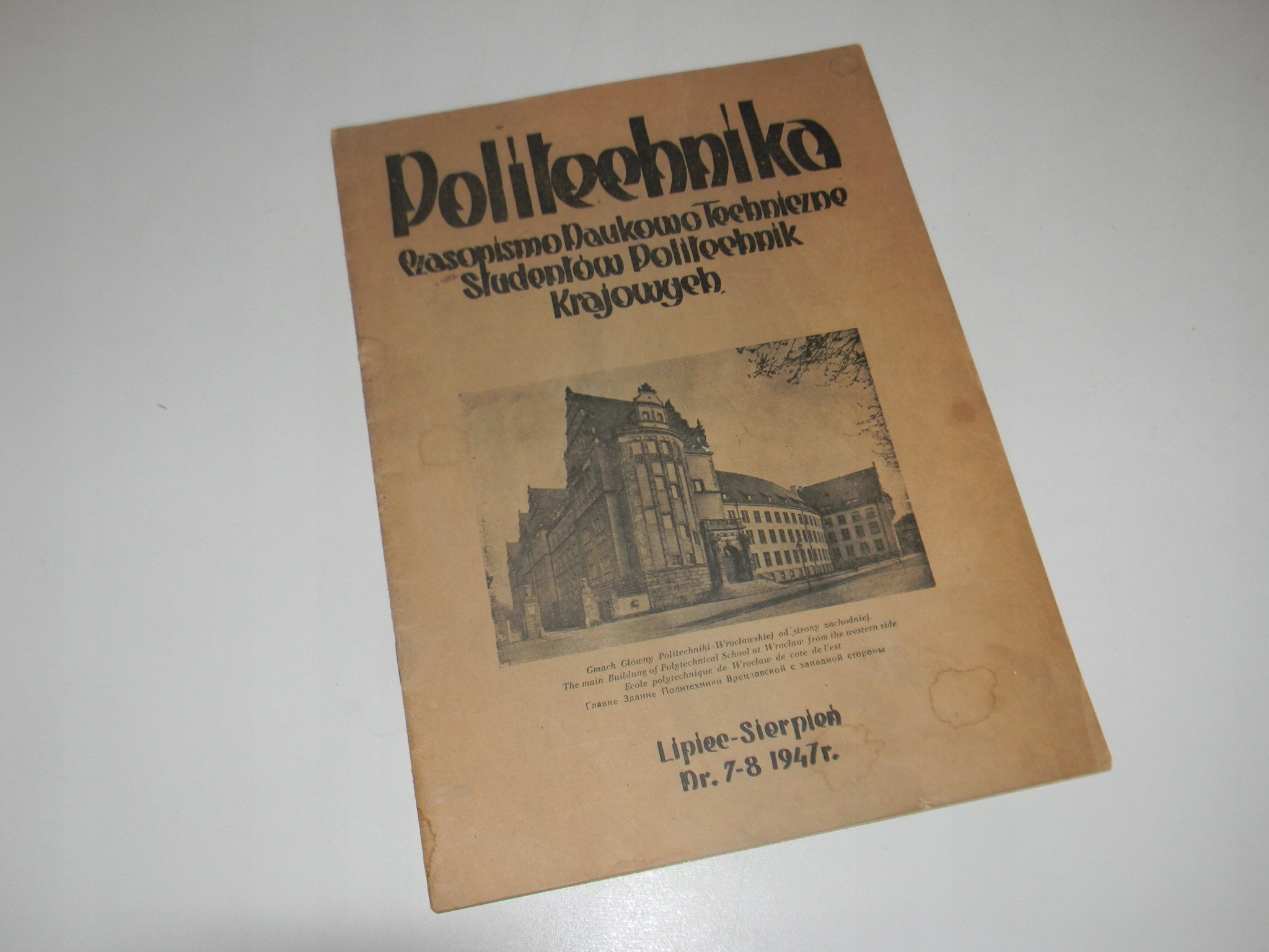 Czasopismo Naukowo Techniczne Politechnika nr 7-8 Numer czasopisma 7
