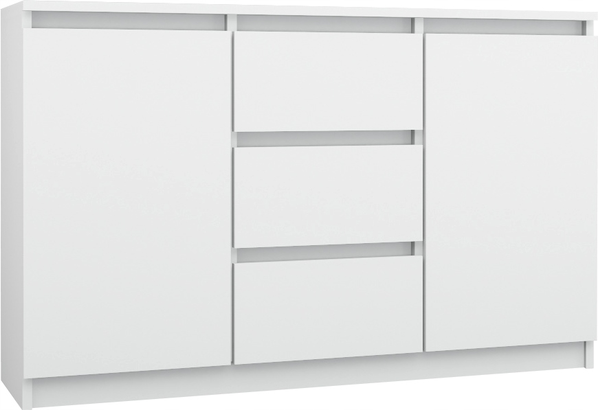 

Duża Komoda 3 Szuflady + 2 Szafki 120cm Biała