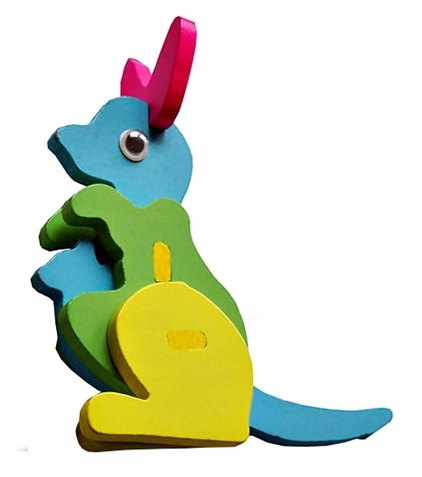 

Drewniane Puzzle 3D układanka Zoo Kangurek