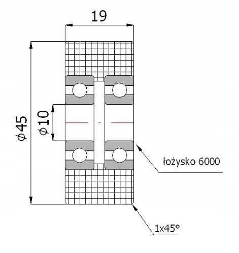 FI 45 ROLKA POLIAMIDOWA PROSTA FI 10 Marka inny