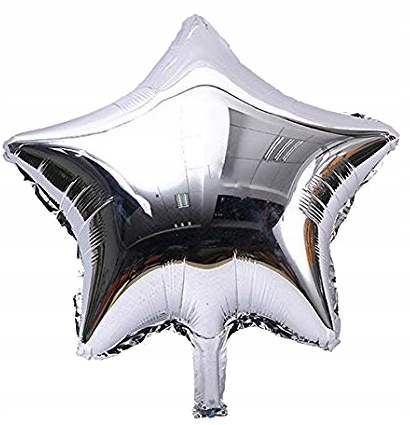 

Srebrna gwiazda na karnawał Sylwester 45cm balon