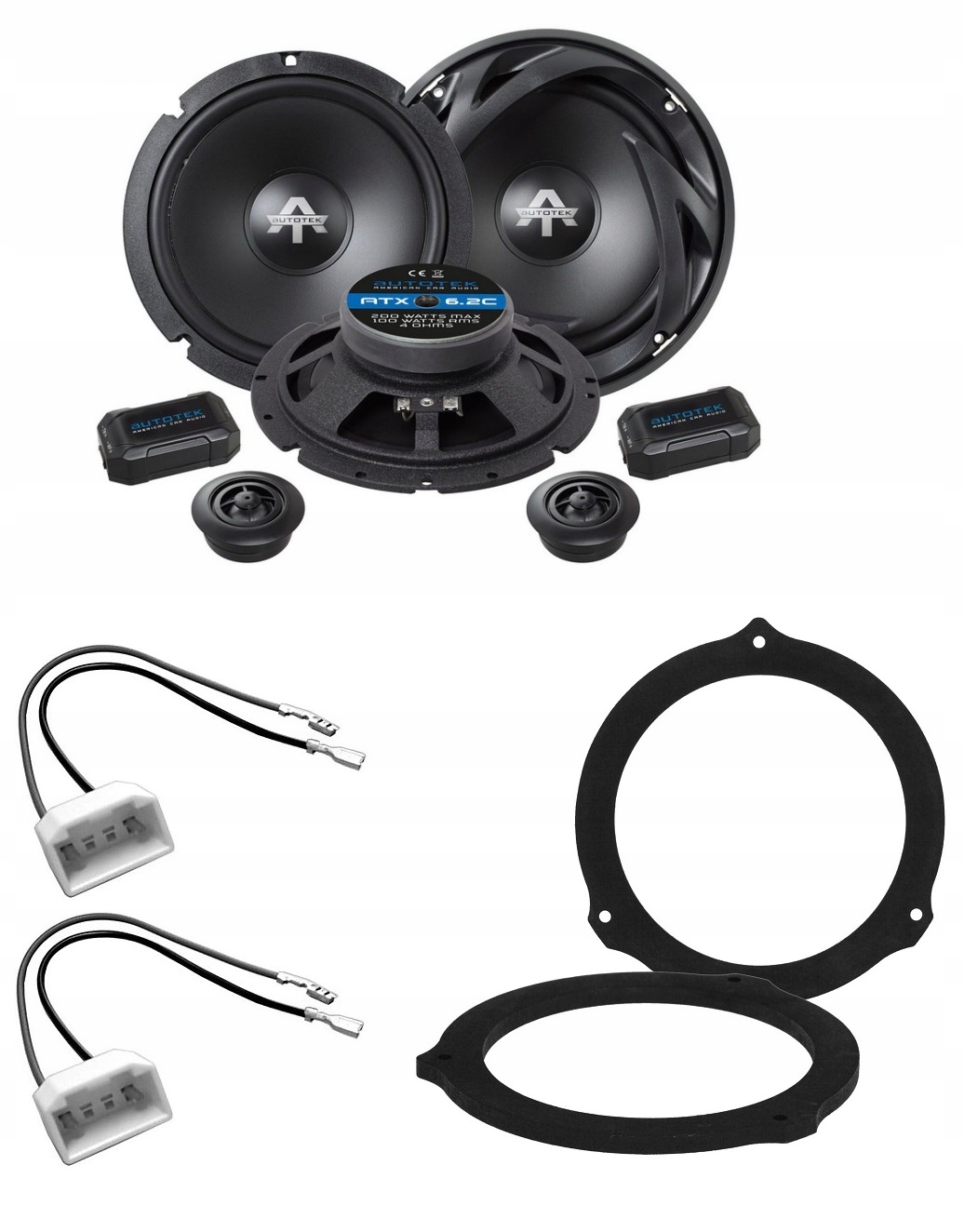 Autotek ATX6.2C Reproduktory vzdialenosti 165 mm Ford C-max 1 Kuga 1 Focus 2