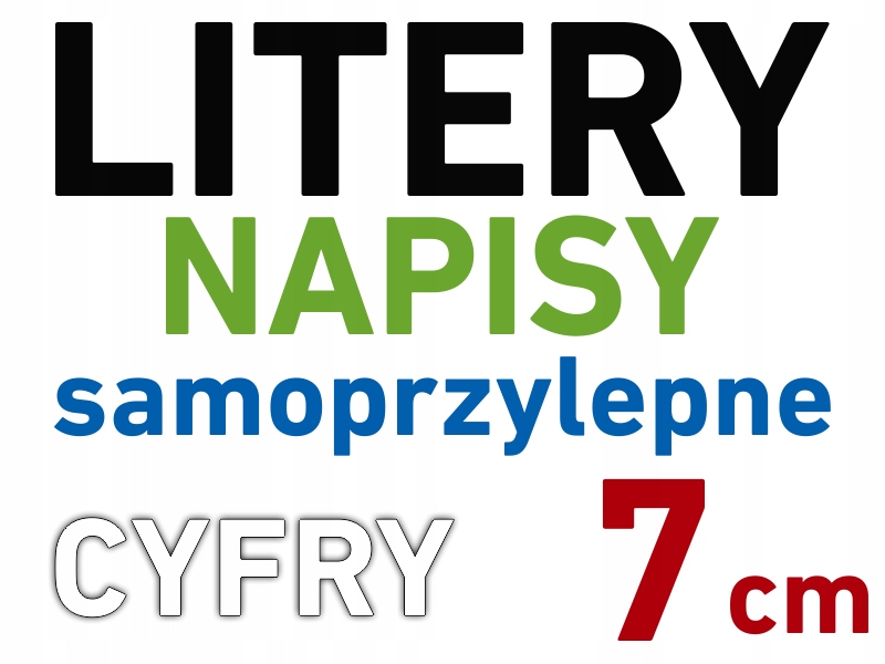 

Litery i Cyfry Samoprzylepne naklejki literki 7 cm