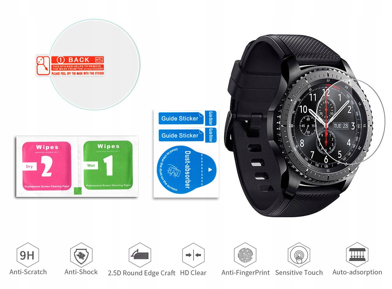 BŁĘKITNY PASEK SILIKONOWY SAMSUNG GEAR S3 + SZKŁO Materiał paska guma