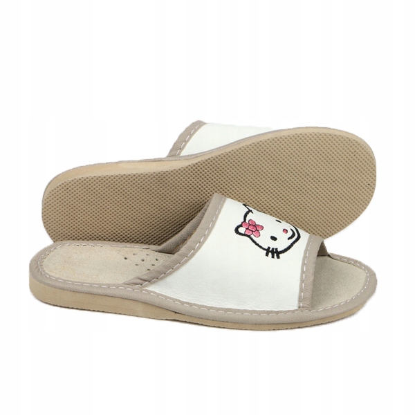 KAPCIE DZIECIĘCE KITTY KLAPKI PANTOFLE SKÓRA 35 Marka Nowo