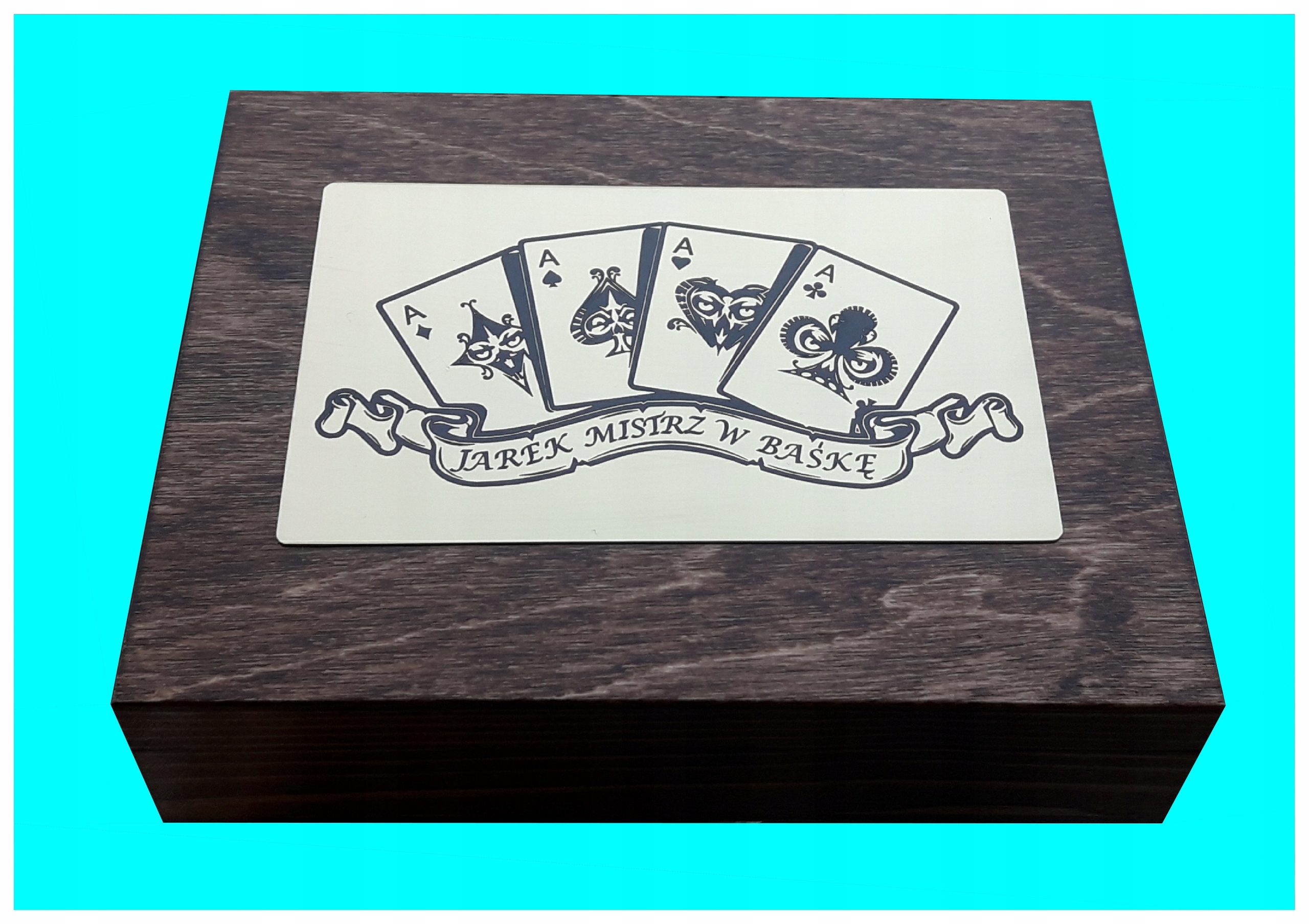 Pudełko na karty + grawer w mosiądzu + karty Rodzaj pudełko