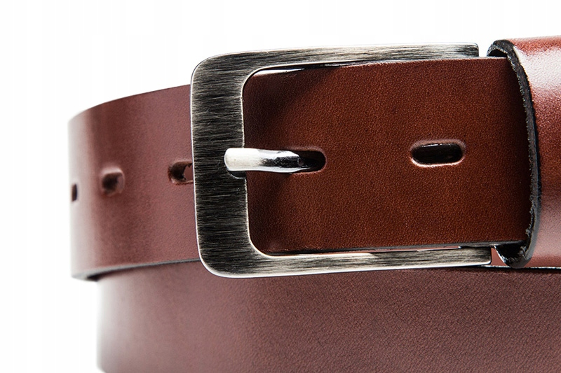 Pasek skórzany męski brązowy do spodni Betlewski Model LIC35-0