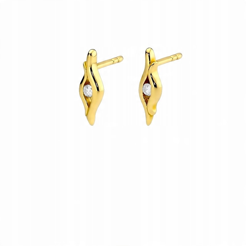 

Złote kolczyki z diamentami brylantami 0,08 ct