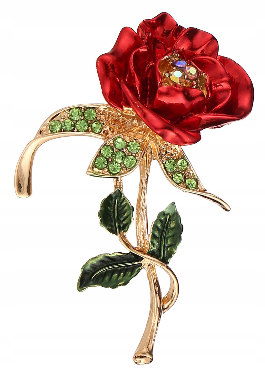 

Broszka Róża w kolorze złotym Kwiat z Cyrkoniami