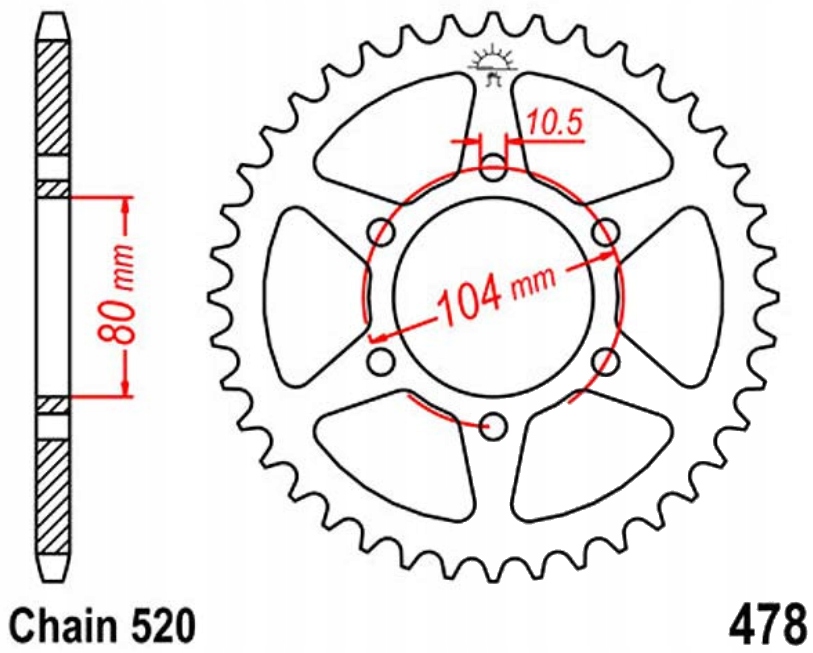 Zadní ozubené kolo JTR478 38-46Z Kawasaki ZX-6R 636 A B