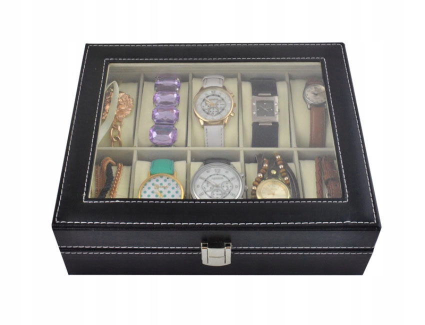 Etui Na Zegarki Organizer Pudełko Na 10 Zegarków Kolor wielokolorowy