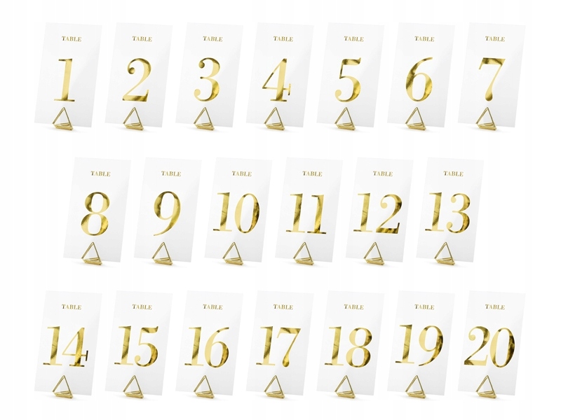 

Numerki cyferki cyfry liczby na stoły Złote