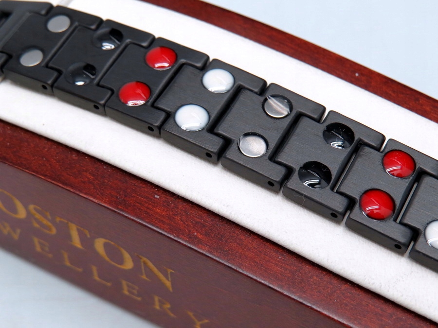 TYTANOWA ZDROWOTNA BRANSOLETA MĘSKA MAGNETYCZNA MOCNA CZARNA CZYSTY TYTAN Płeć mężczyzna