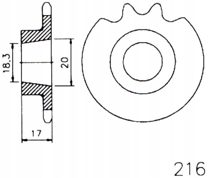 Přední ozubené kolo Esjot 15Z Hercules Ultra 80 Ac