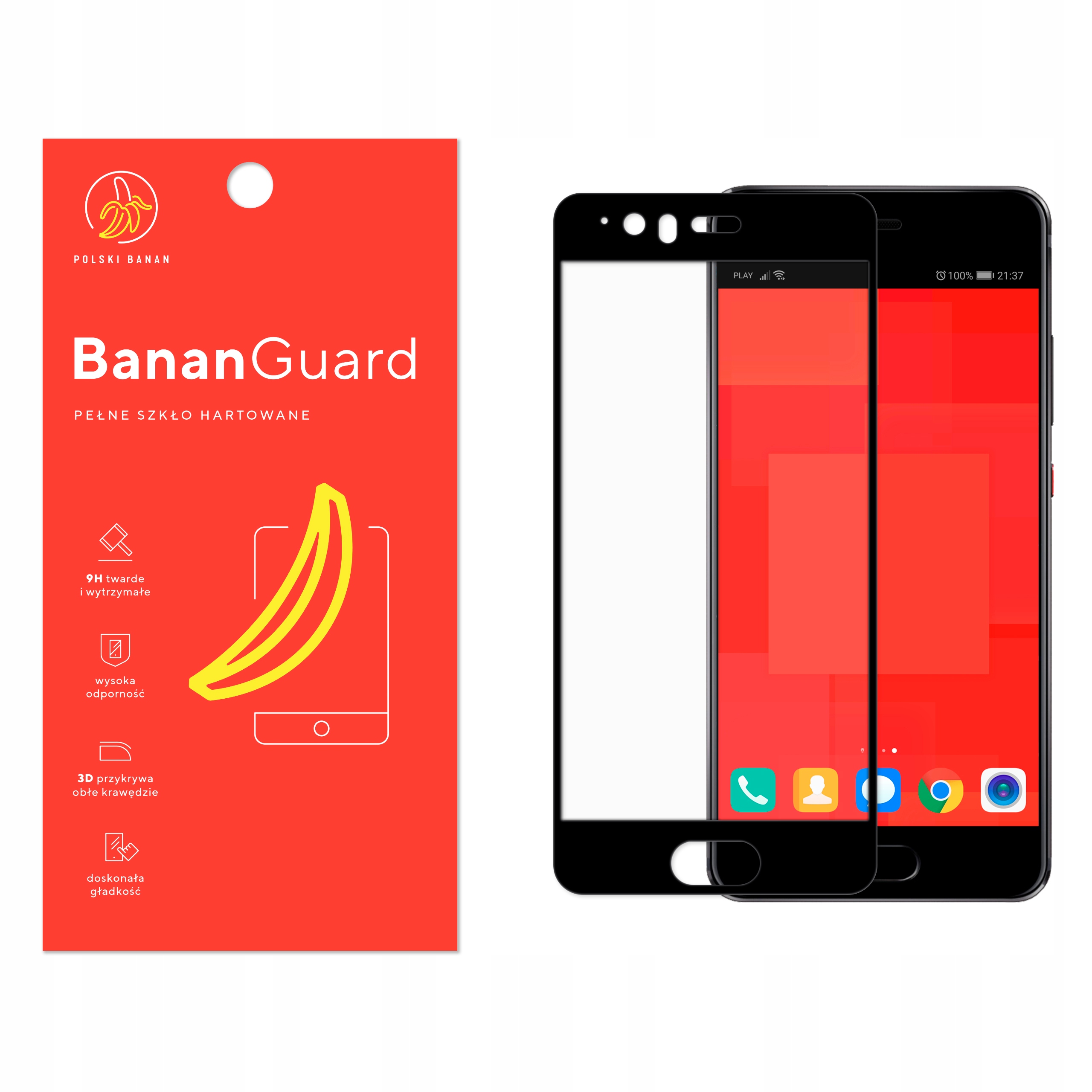 

Szkło Hartowane 3D do Huawei P10 Czarne