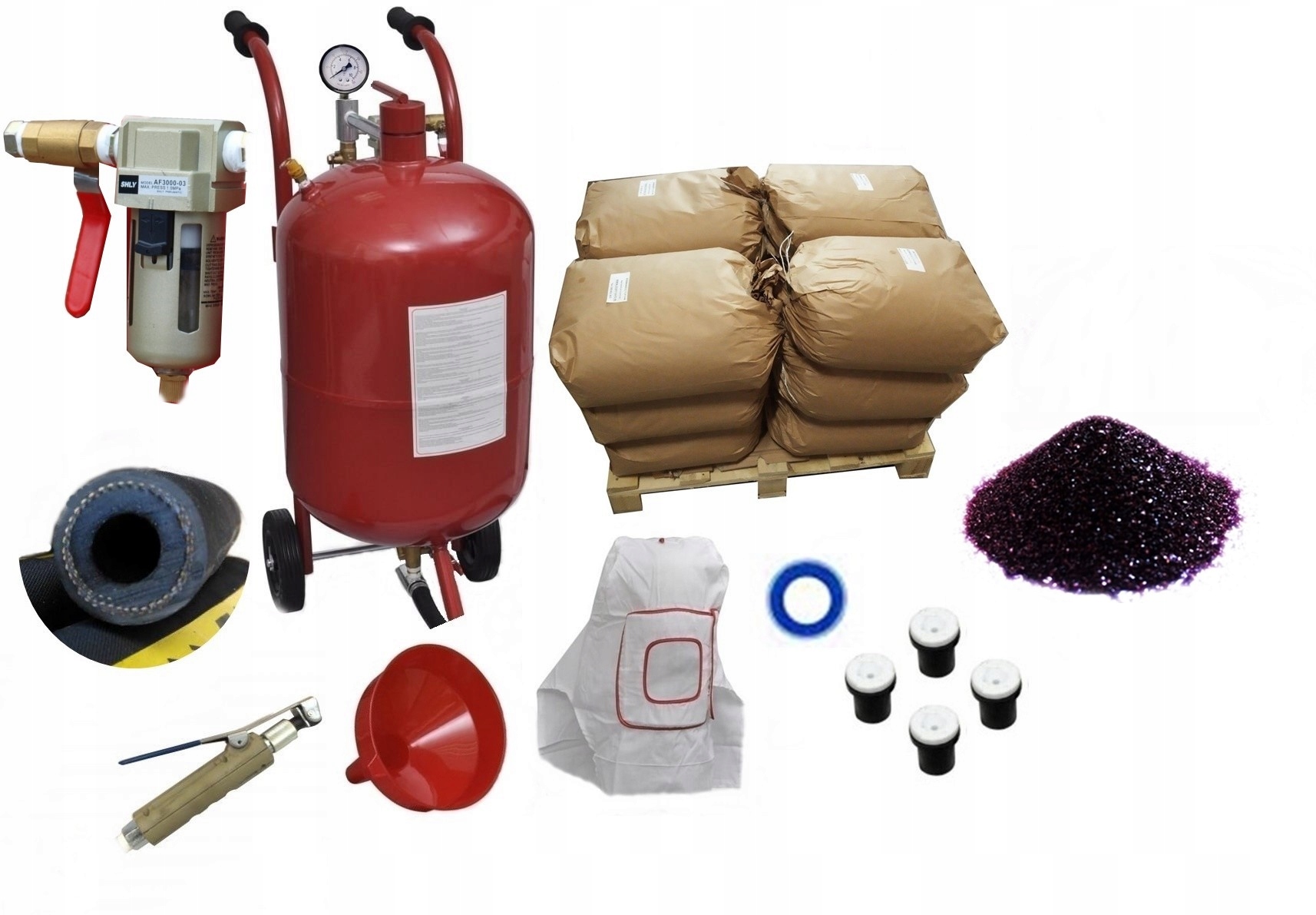 Пескоструйная машина 76л + абразив для пескоструйной обработки 300 кг