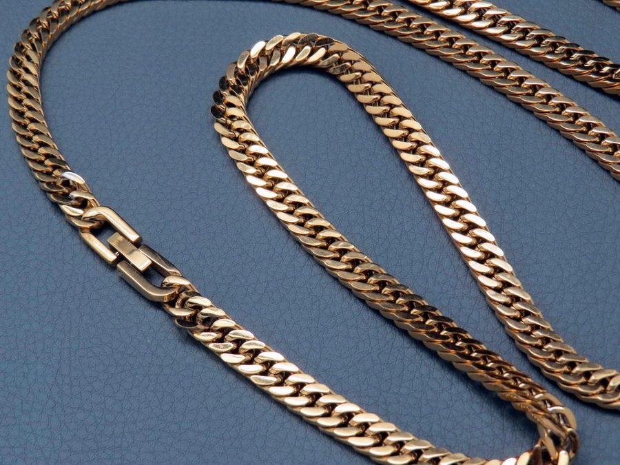 ZŁOTA BRANSOLETA + ŁAŃCUSZEK STAL 316L PANCERKA Splot Pancerka