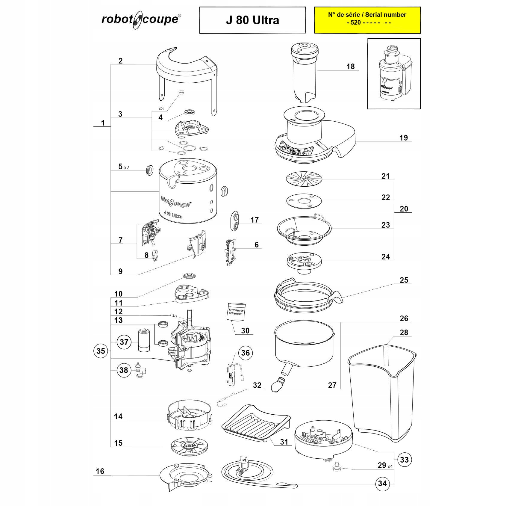 WYCISKARKA ROBOT COUPE J80 ULTRA 483080 Rodzaj inny