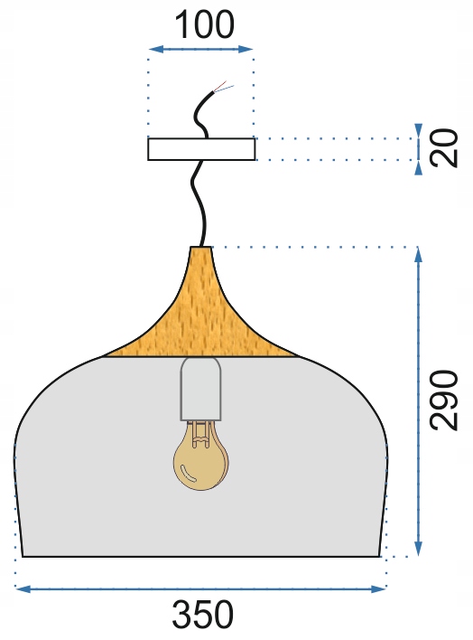 LAMPA WISZĄCA NOWOCZESNA BARI DREWNO DUŻA WHITE Rodzaj lampy Sufitowe - wiszące