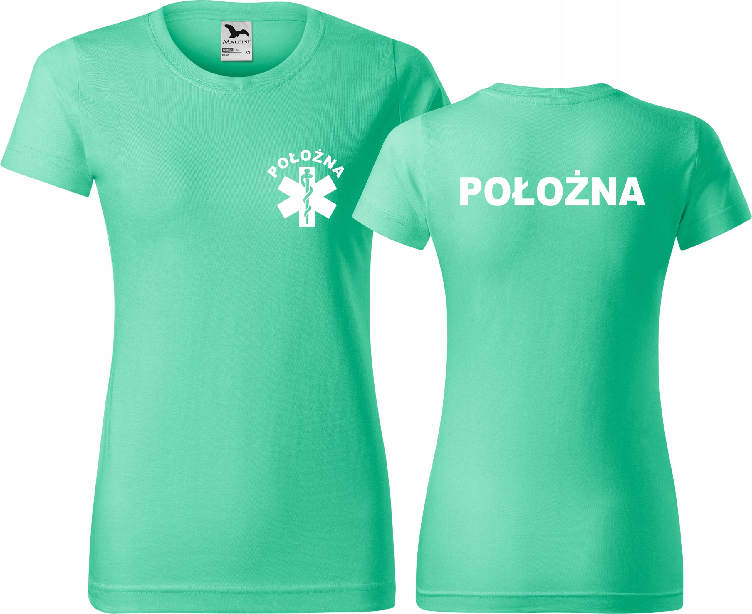 

Koszulki medyczne nadruk Położna t-shirt damski