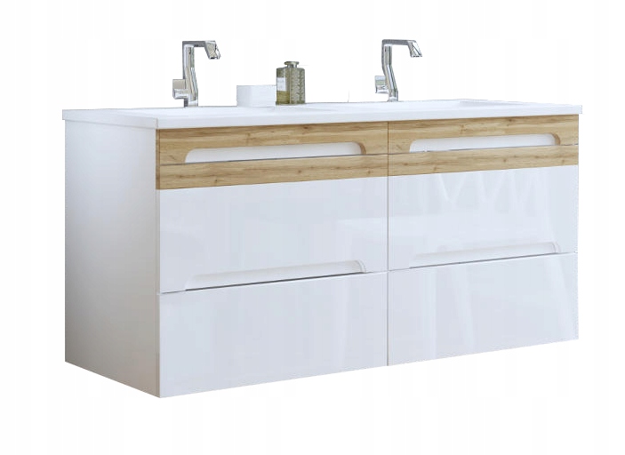 ZESTAW MEBLI ŁAZIENKOWYCH 120 CM GALAXY WHITE Wykończenie połysk