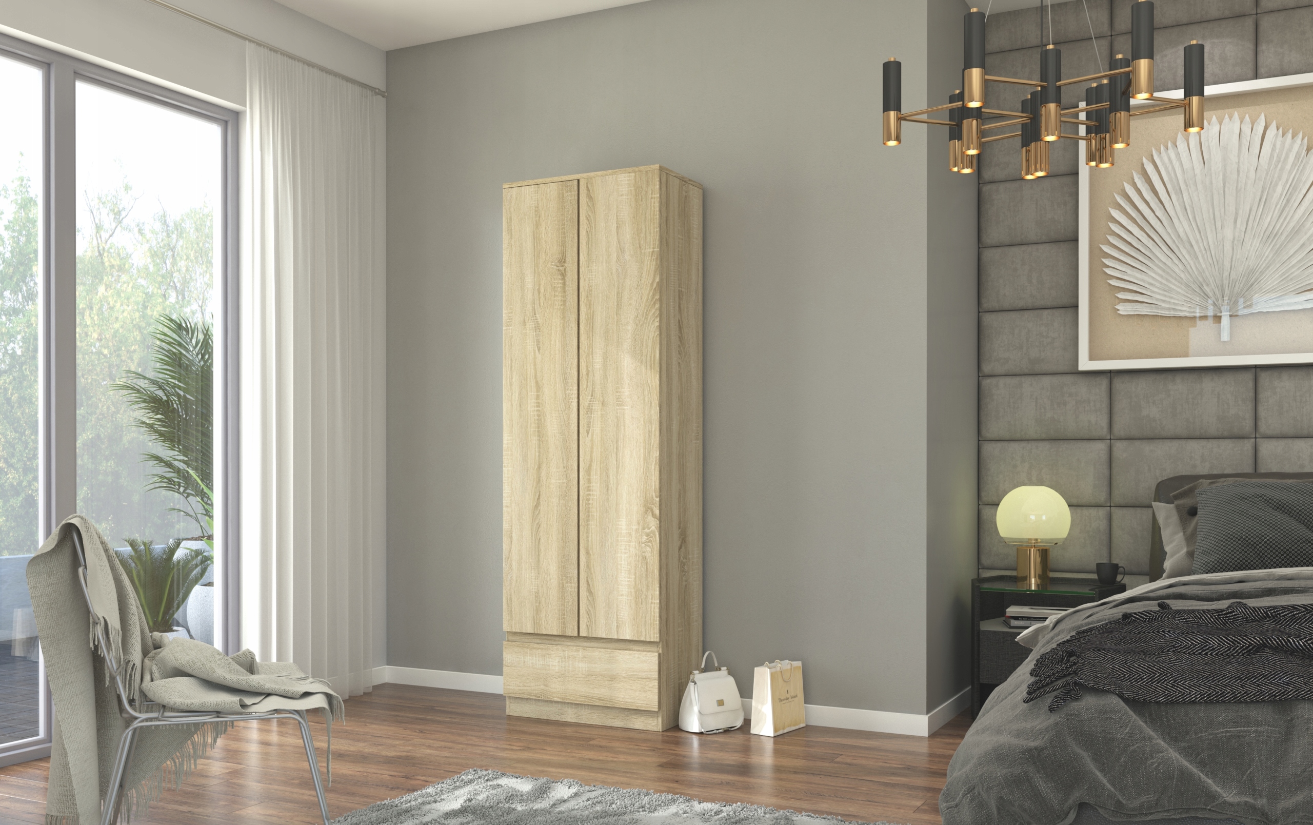 Szafa regał biurowy książki 60cm 2d 1sz sonoma B-4