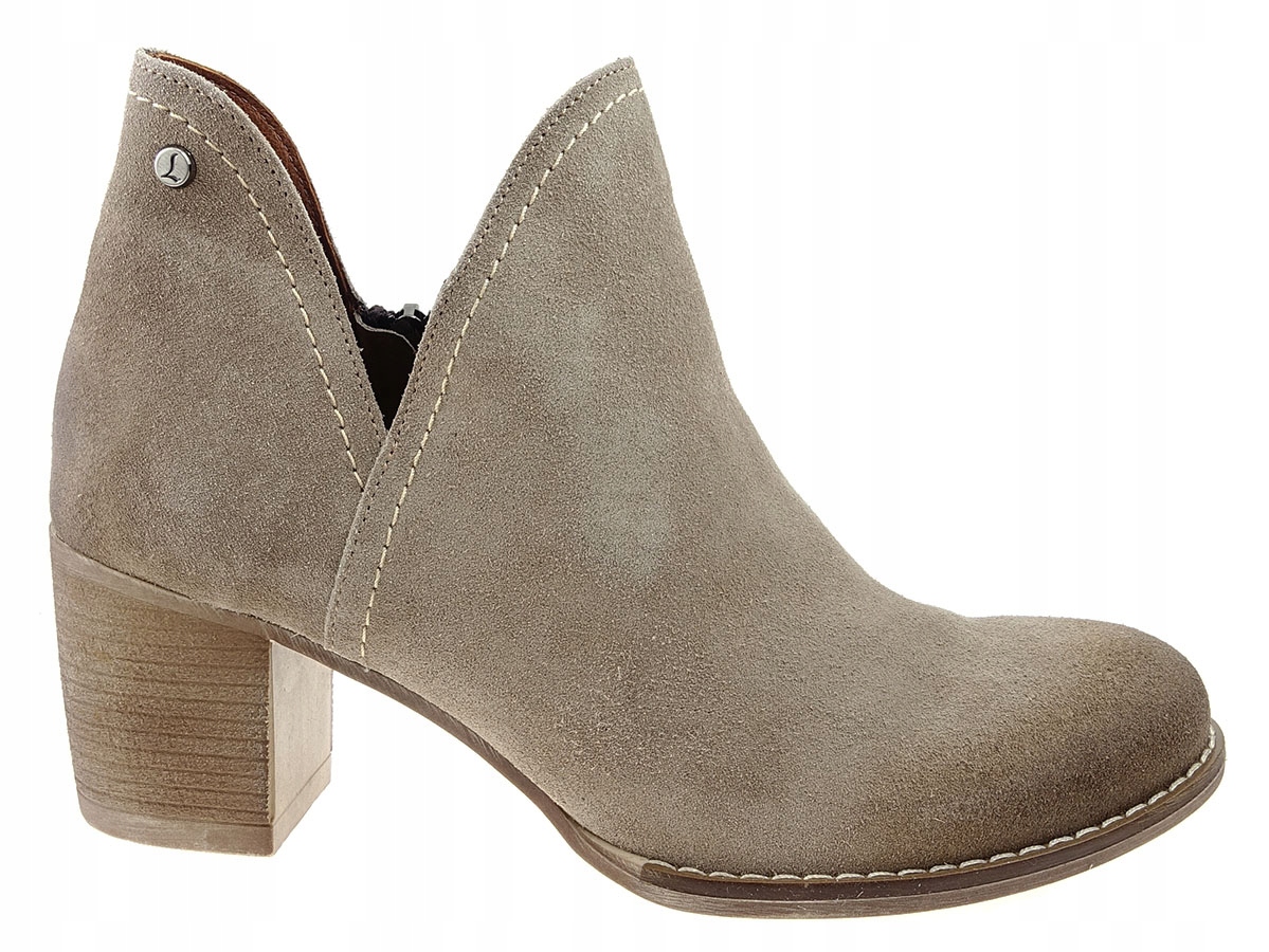 

Lemar buty botki kowbojki 60277 beż skóra welur 39