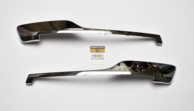 Listwy chromowane zderzaka pod LED RENAULT LAGUNA III LIFT