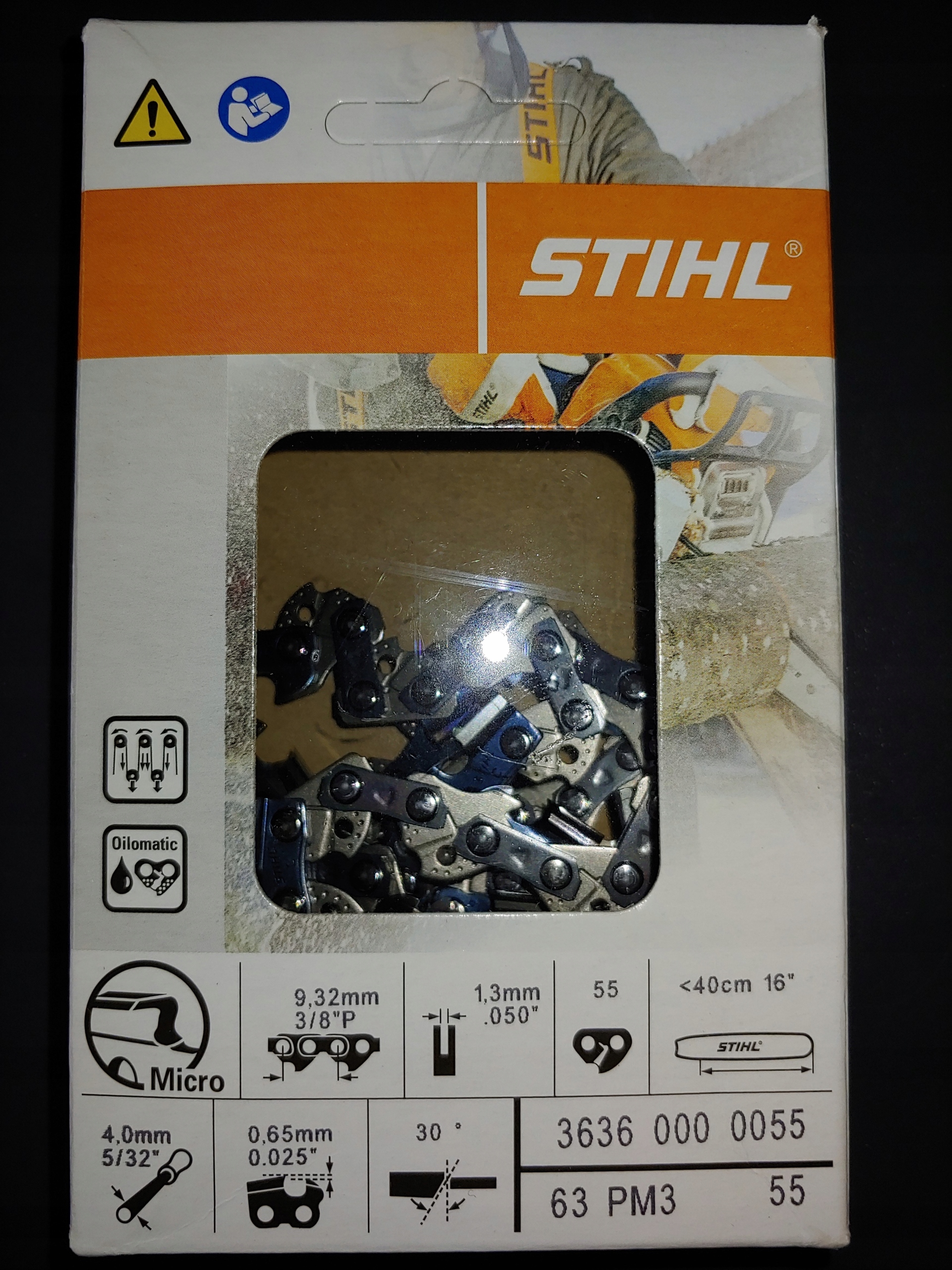 Łańcuch STIHL 55 ogn 1,3mm 3/8" 40cm 025 - MS 251 Kod producenta S36170000054