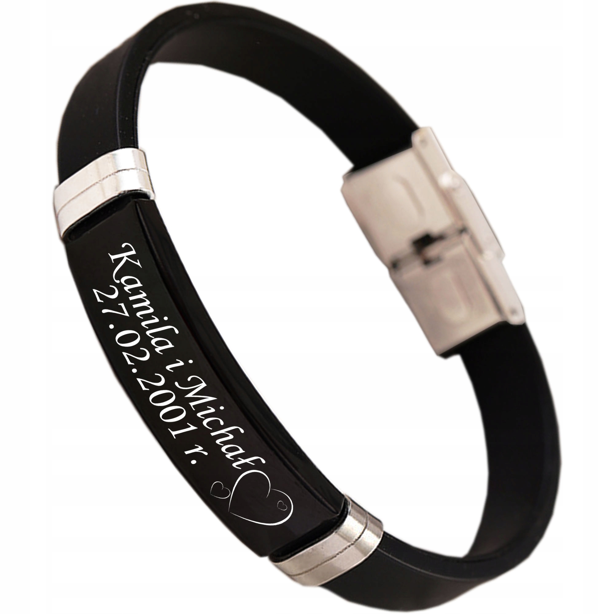 

Bransoletka Stal szlachetna Kauczuk Grawer Gratis