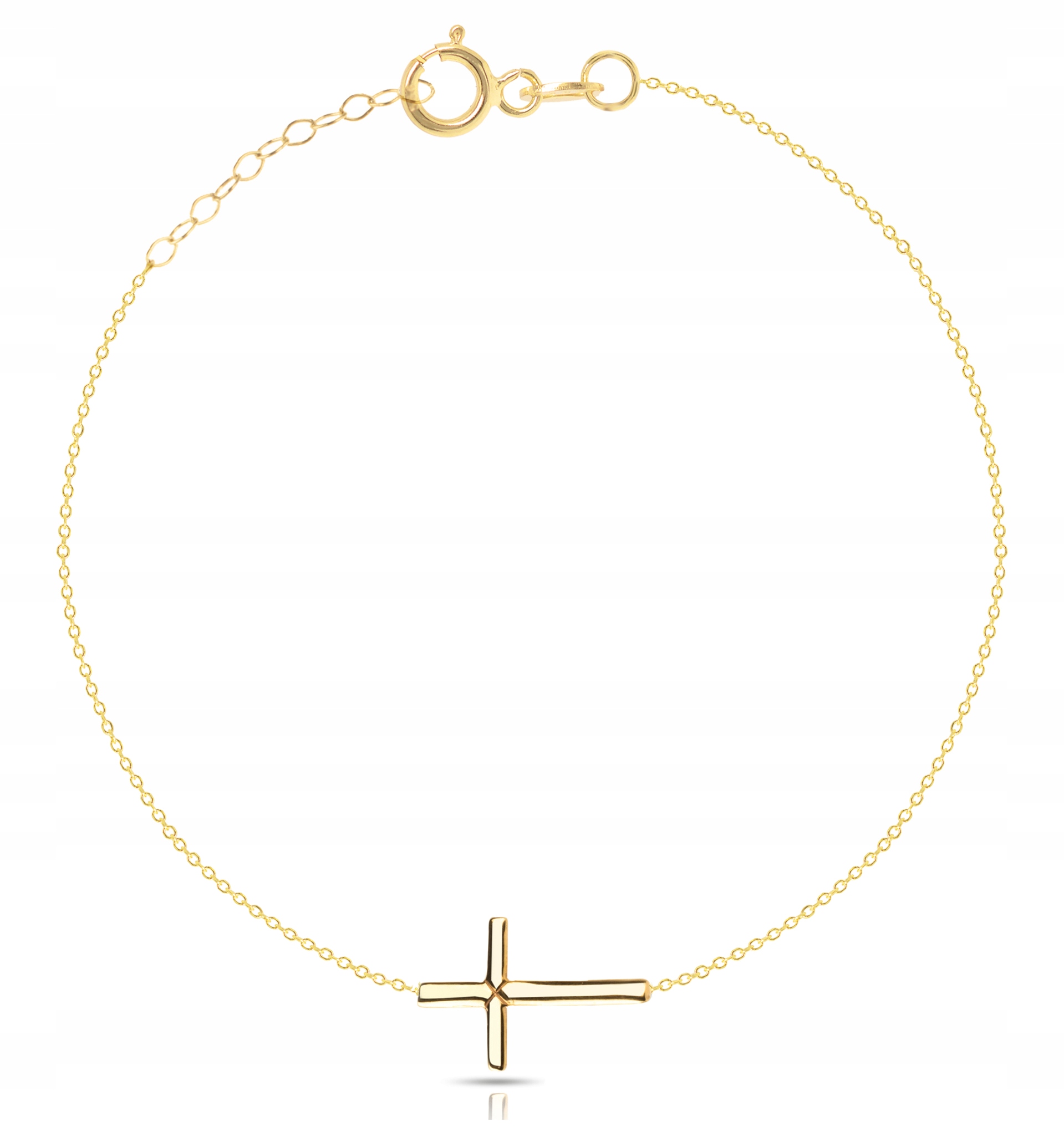 Dámský Zlatý Náramek Na Nohu S Křížkem Celebrity 585 14KT