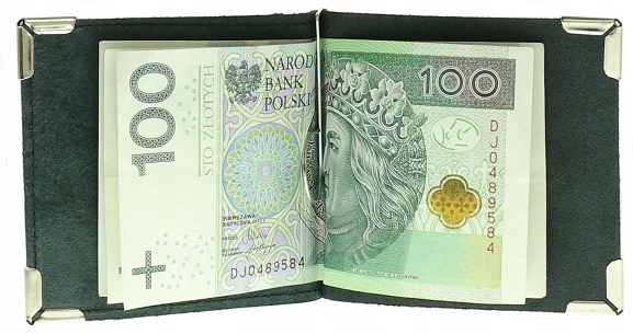 

Mały skórzany portfel męski banknotówka czarny