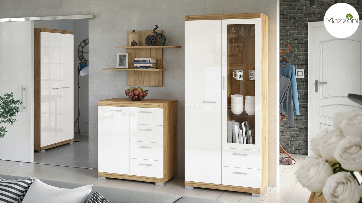 Szafa SIMPLE SZD2 - GARDEROBA Z PÓŁKĄ I DRĄŻKIEM Szerokość mebla 86.7 cm