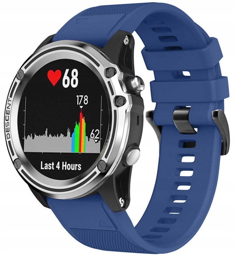 NIEBIESKI Pasek Garmin FENIX 7S Sapphire Solar Materiał paska guma
