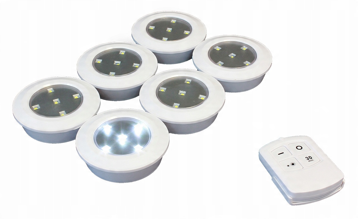 

6 x Bezprzewodowe lampki Led sterowane pilotem