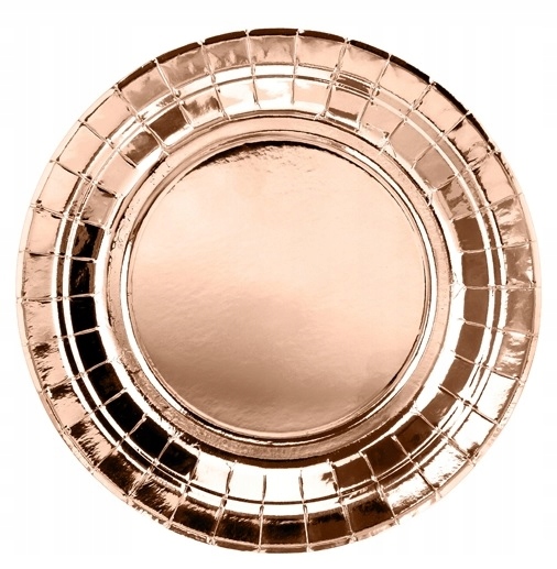 TALERZYKI PAPIEROWE RÓŻOWE ZŁOTO ROSE GOLD