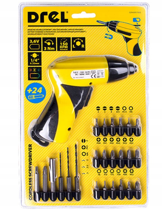 Šroubovák Elektrický Šroubovák 3,6V Sada 24 Bitů