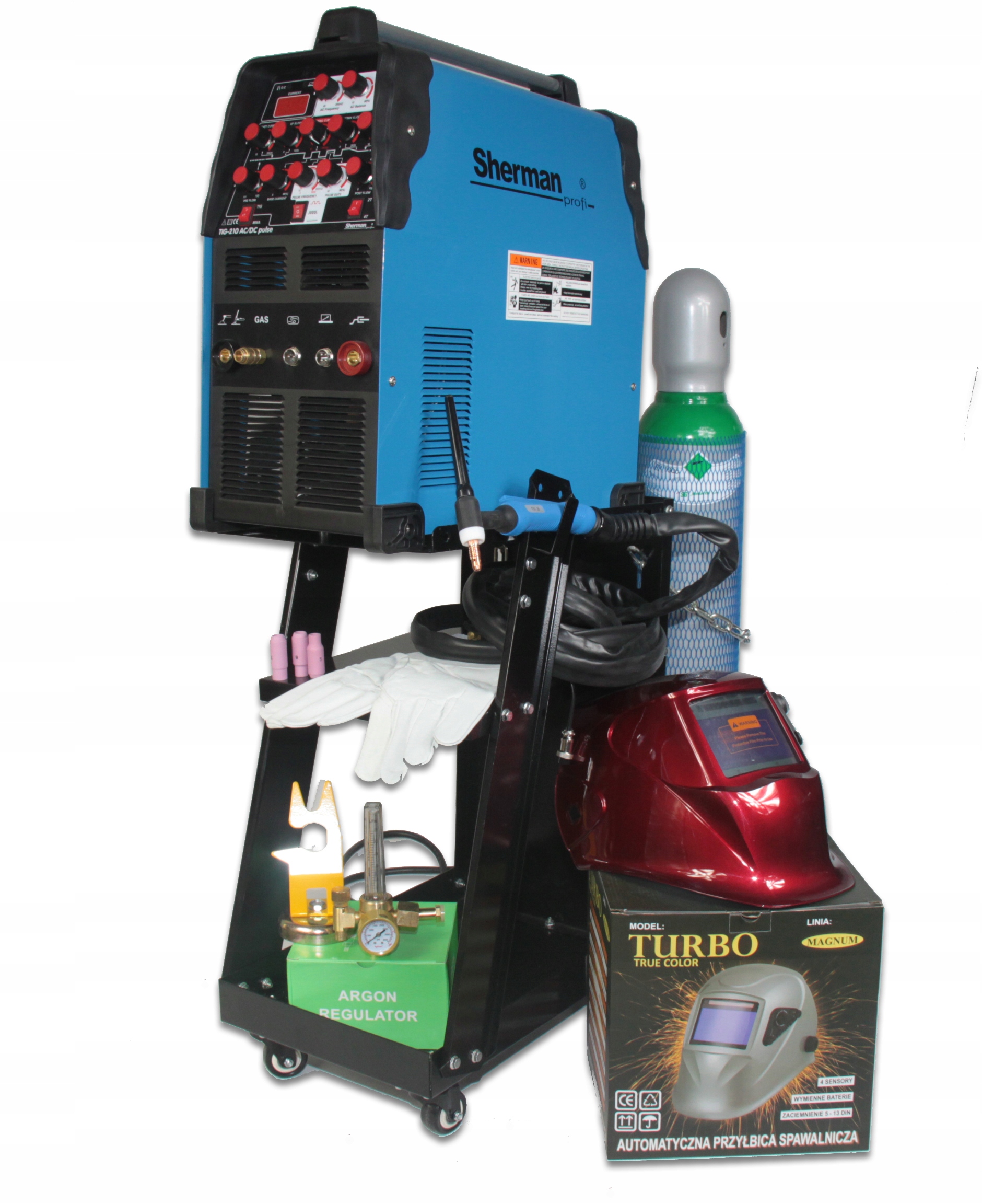 ZESTAW SPAWALNICZY TIG SHERMAN TIG 210 AC/DC PULSE