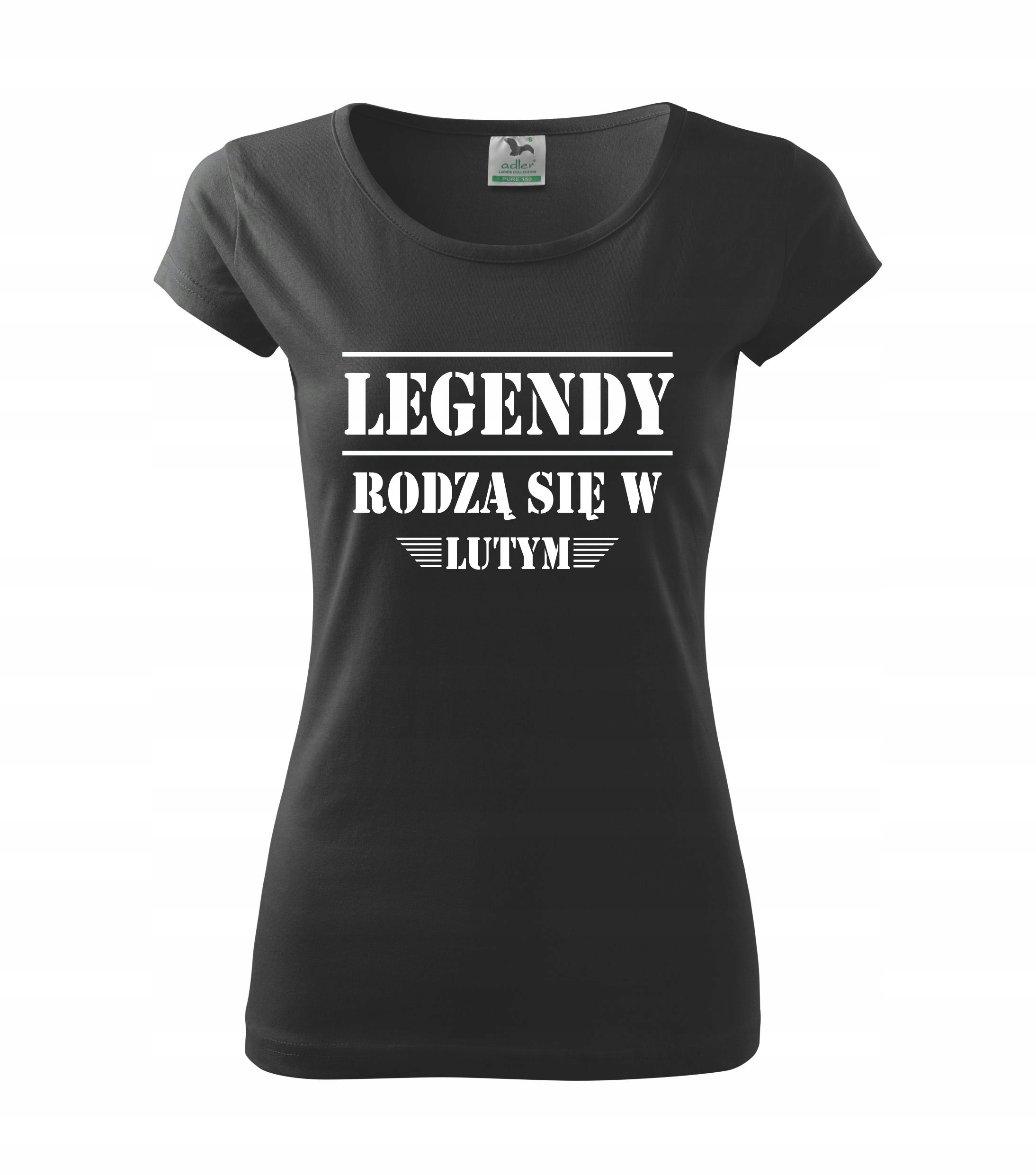 

Koszulka nadruk legendy rodzą się w lutym S