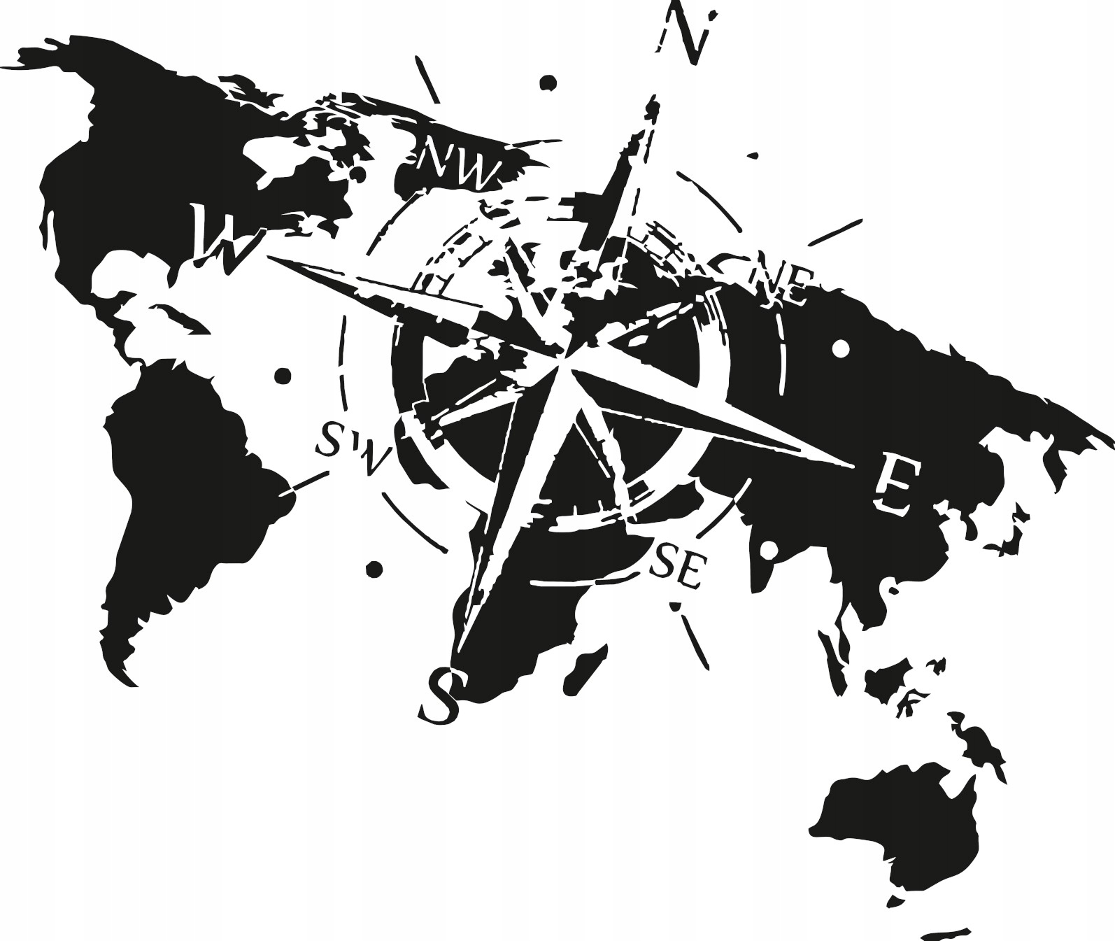 ROZA WIATROW naklejka Auto Jacht 103 cm X 71 cm