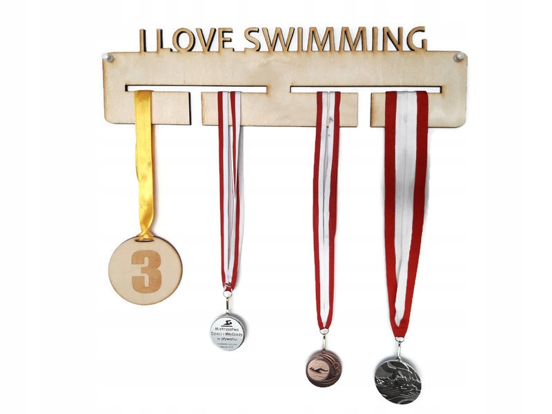 I Love Swimming Wieszak na medale 38 cm Pływanie