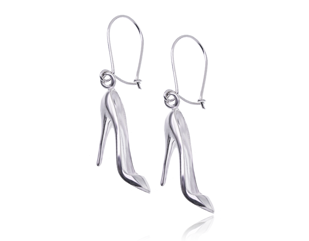 

Srebrne Kolczyki Wiszące Obcasy Szpilki Buty 925