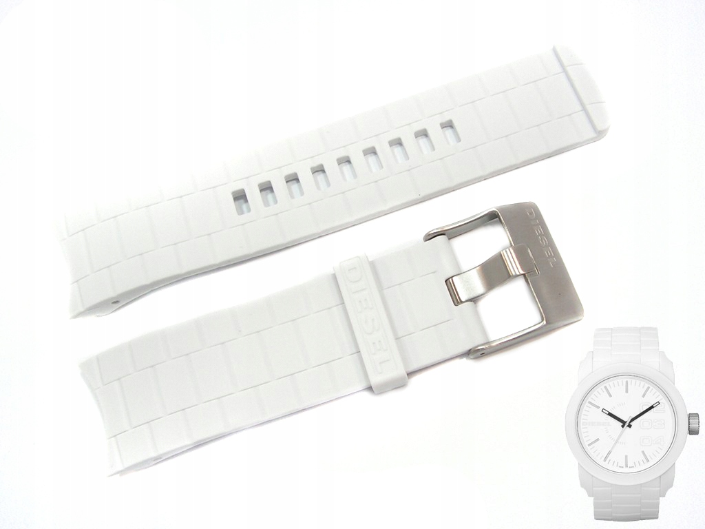 Pásek Diesel DZ1436 bílý gumový