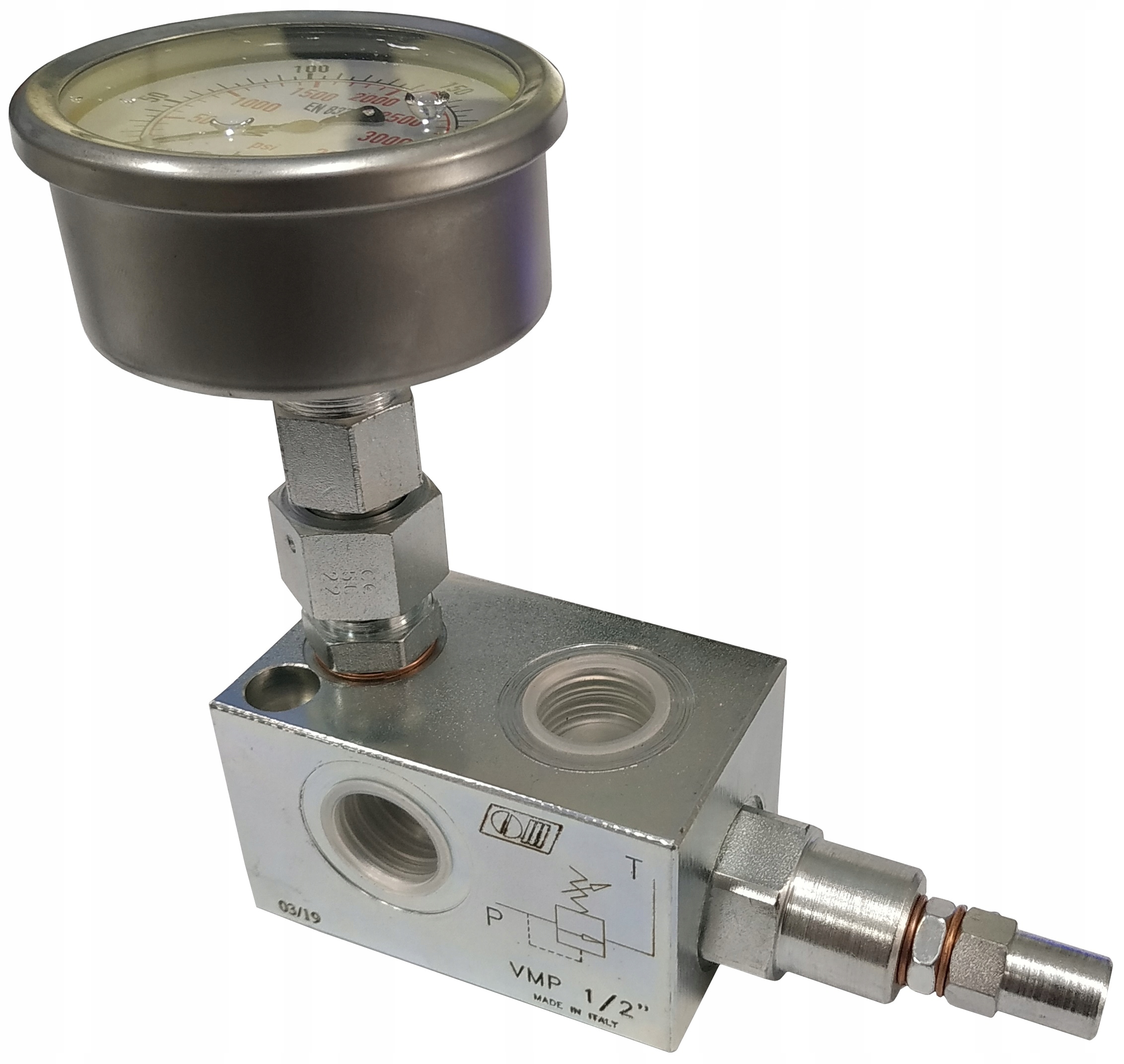 8014.250BAR.1/4.70LGG - ПЕРЕПУСКНОЙ КЛАПАН 1/2 70Л МАНОМЕТР 250 С ПРИЛ. ЗАДНЯЯ ЧАСТЬ