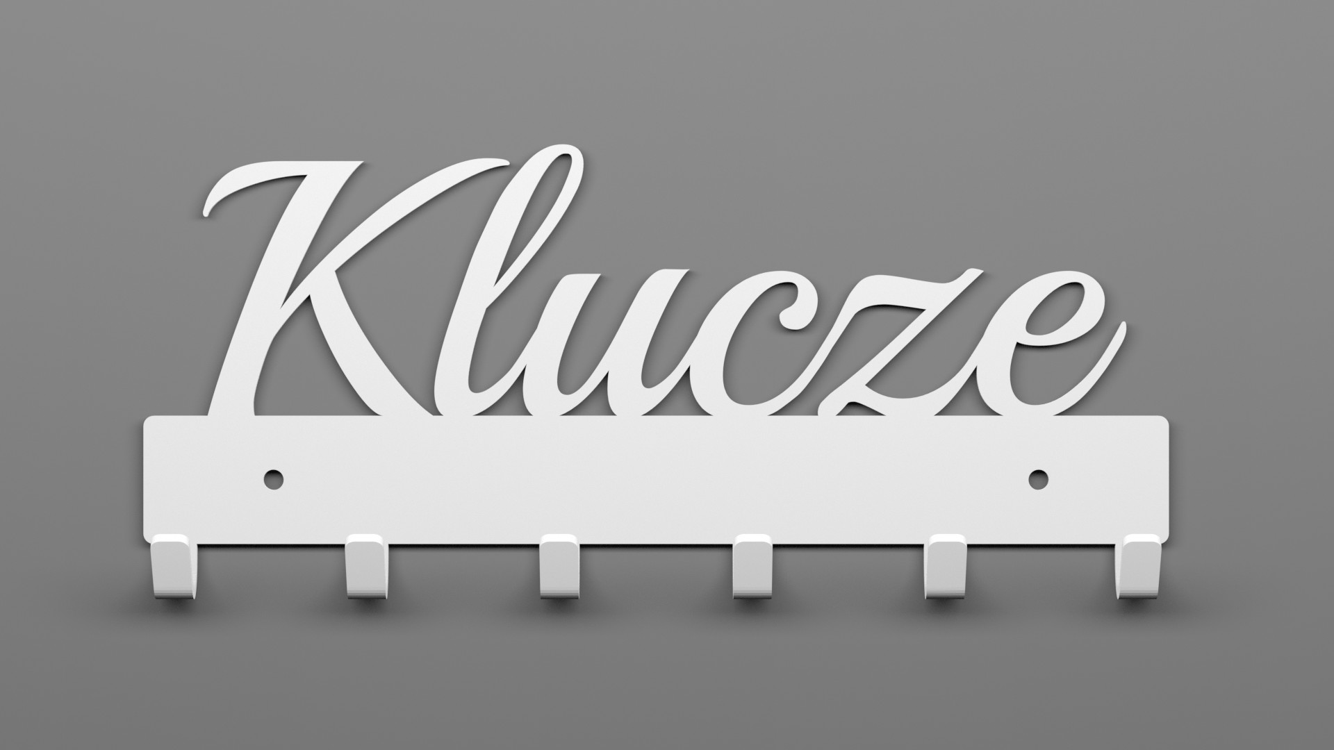 Metalowy wieszak na klucze 6 haczyków BIAŁY Marka Inna